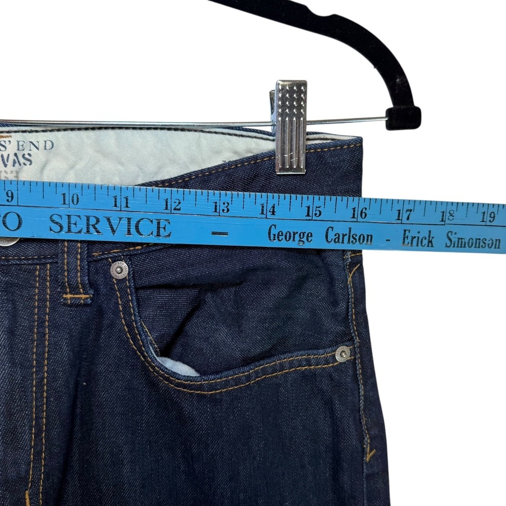 Lands End Canvas Mens Dark Wash Straight Fit Jeans Classic Staple Size 32x30 - Picture 10 of 13